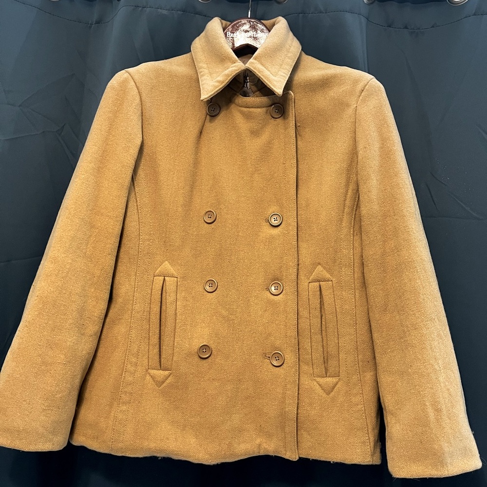 TOMMY HILFIGER beige wool peacoat sz L